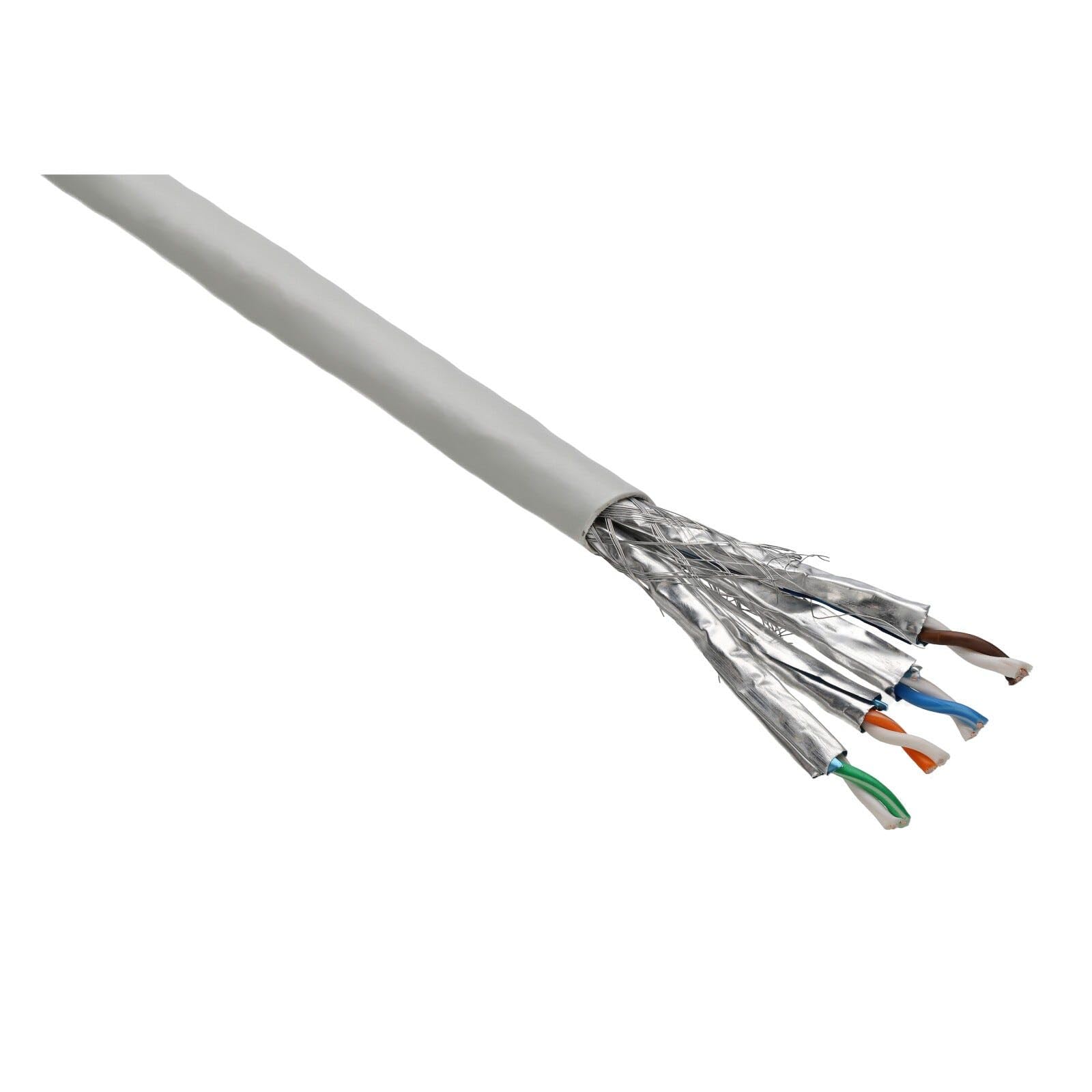 kenable Bobina Cable de Red Ethernet CAT6A S/FTP Interior 305 m [305 metros/305m] Cobre Puro 23AWG Apantallado Gris