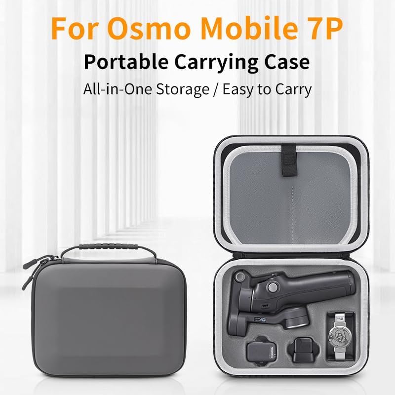 Image of M.G.R.J Carrying Case for DJI OSMO Mobile 7 /8 /7P Gimbal Stabilizer, Travel Portable Bag for DJI Osmo Mobile 8 | 7P | 7 | SE Accessories (Hard|EVA|Black) (DJI Gimbal Not Included)