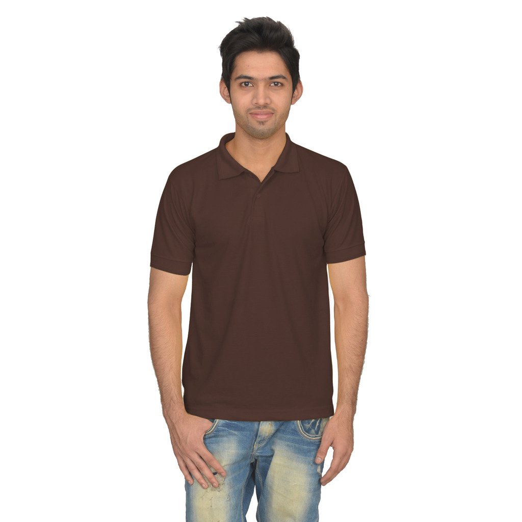 double f Men's Polo Neck T-Shirt – Cotton Blend, Half Sleeve, Hand Grip, 3-Button Collar, 25+ Colors, S-2XL | Sports, Casual, Cricket, Work Uniform (in, Alpha, S, Regular, Brown)-picture-26