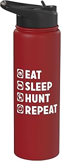 Funny Eat Sleep Hunt Repeat Rabbit Deer Hound Stainless Steel Insulated Water Bottle