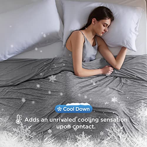 Bedsure Cooling Blanket for Hot Sleepers, Dorm Room Essentials for Girls Guys Cold Throw Blanket for Sleeping, Summer Ice Lightweight Bedding Thin Cool Bed Gifts with Rayon Derived from Bamboo, 50x70