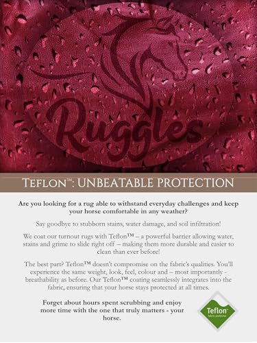 Ruggles 400g Heavyweight 1200D Combo Neck Turnout Rug for Shetland Pony Donkey & Miniature Horse | Waterproof Breathable Teflon Coated Winter Rug (Burgundy, 4' 9") - Image 6