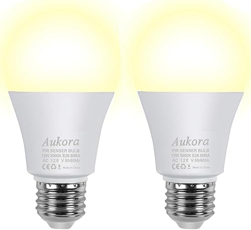 Miniatura 1 de Aukora - Bombillas con sensor de movimiento, 12 W (equivalente a 100 W) E26 activadas por movimiento, del anochecer al amanecer, luz de seguridad