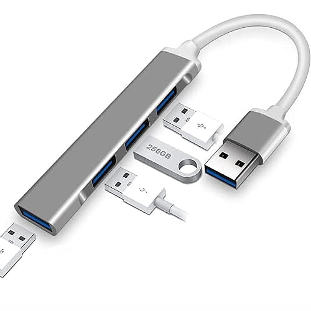 4-Port USB Hub for Laptop/PC –1 USB 3.0 + 3 USB 2.0 Ports | 5Gbps High-Speed Data Transfer | Slim Aluminum Hub Expander | Compatible with All USB Devices-Multicolor (4 Port USB)-image-32