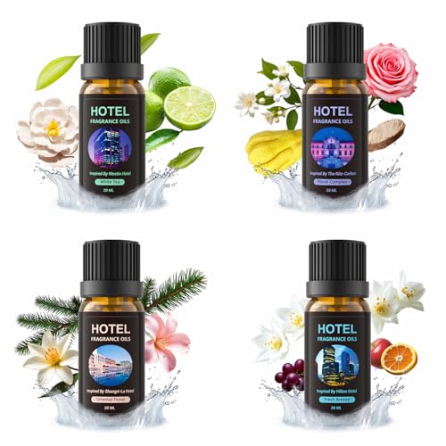 Premium-Kollektion ätherischer Hoteldüfte, 4-teiliges Luxus-Duftset, Weißer Tee, Blumenkomplex, Orientalische Blumen und Frische Brise, 4 * 20 ml