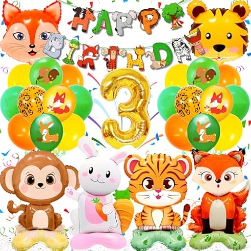 Kit Globos Animales de La Selva Cumpleaños para 3 Año Niño, Globos Animales Foil Grandes, Colores Brillantes, Incluye Cintas, Guirnalda, Fácil de Usar, para Fiesta Cumpleaños Temática Bosque | Ya disponible en tu tienda friki favorita! En mundofriki.es! Kit Globos Animales de La Selva Cumpleaños para 3 Año Niño, Globos Animales Foil Grandes, Colores Brillantes, Incluye Cintas, Guirnalda, Fácil de Usar, para Fiesta Cumpleaños Temática Bosque | Ya disponible en tu tienda friki favorita! En mundofriki.es!