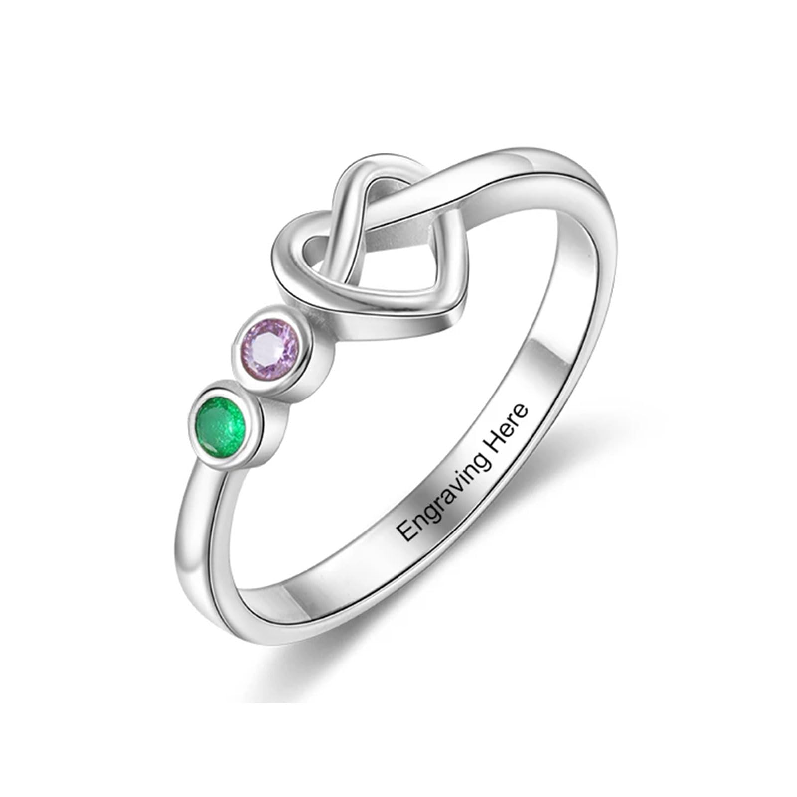Mothers Day Gifts 10K 14K 18K Gold Personalized Mothers Ring with 2-4 Birthstones and Names for Women Family Jewelry Gifts For Mom Wife Grandma