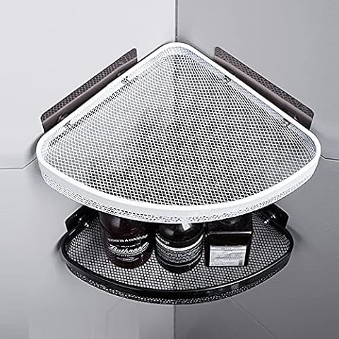 Ailoer Single Layer Bathroom Corner Shelves, Shower Caddy Organizer, Self Adhesive Caddy, Kitchen Bathroom Accessories Organiser (White) Cover