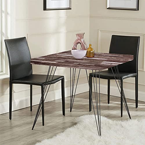 Wooden Tablecloth, Wall Floor Textured Planks Panels Picture Art Print Grain Cottage Lodge Hardwood Pattern, Elastic Edge, Suitable For Catering And Kitchen, Fit For 55"X55" Square Table Brown Beige #TOP3