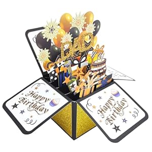 Asmallgf Cool Mens Birthday Gifts for Dad, Happy Daddy Birthday 3D Card from Daughter Son, Funny 40th 50th 60th 70th 80th Birthday Decorations for Father