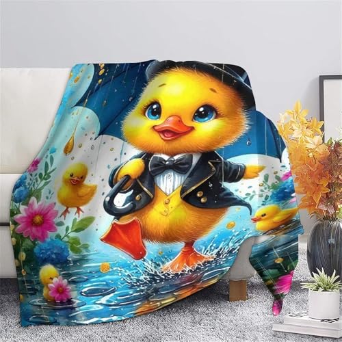 Plaid canard jaune 3D en microfibre pour vos soirées cocooning et camping - 7