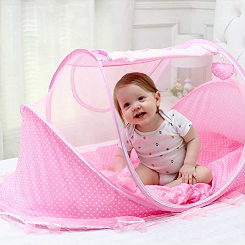 Image of Baby Sleep Net Baby Cot Crib Nets Cover Folding Crib Netting Baby Bedding Portable Breathable Baby Bed Crib Netting Net for Children Supplies Travel Bed ()