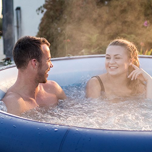 Lay-Z-Spa BW14294 Saint Tropez Hot Tub with Floating LED Light, Airjet Inflatable Spa, 4-6 Person, Blue [Amazon Exclusive]