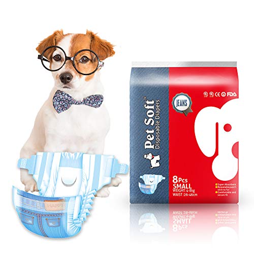Pet Soft Doggie Diapers Female - Disposable Dog Diapers for Girl Puppy Dogs Cats, Diapers for Small Pets 16 pcs