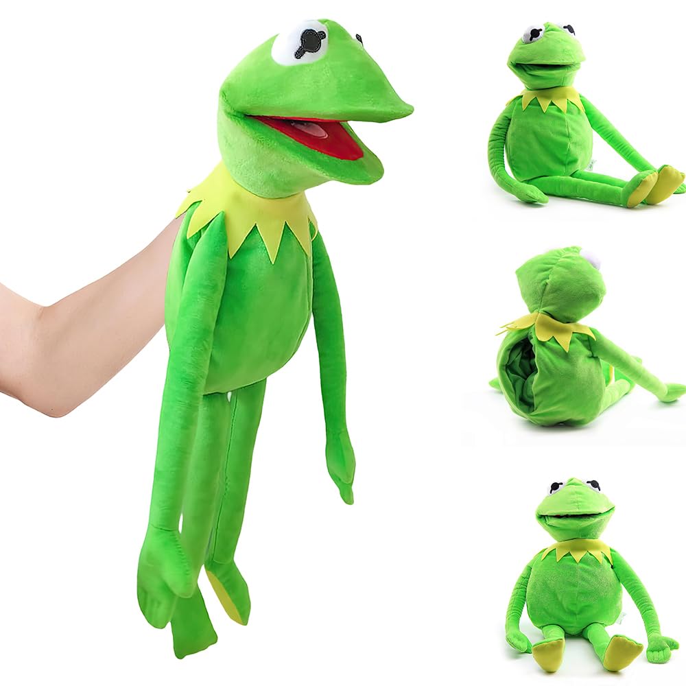 RNPKZ The Frog Hand Puppet, 60 CM Kermit the Frog Puppet, Frog Plush Hand Puppets, Soft Hand Frogs Stuffed Plush Toy, Soft Frogs Puppets Doll Gift for Children Kids Adults Birthday Christmas (B)
