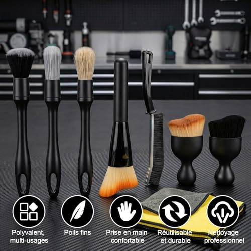 Kit de limpieza de coche Lobaake y cepillo de limpieza de coche para sofás y ordenadores 5