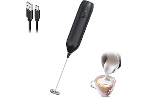 COKUNST Electric Milk Frother Handheld Rechargeable USB C, Powerful Milk Foamer Frother Mini