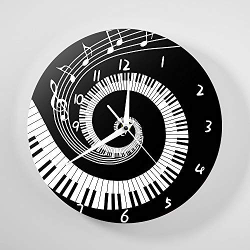 REFURBISHHOUSE Elegant Piano ClÉ Horloge Notes De Musique Vague Horloge Murale Moderne Ronde sans Batterie Acrylique Blanc - Les Beatles, Paul McCartney, John Lennon, RIngo Starr, George Harrison REFURBISHHOUSE Elegant Piano ClÉ Horloge Notes De Musique Vague Horloge Murale Moderne Ronde sans Batterie Acrylique Blanc – Image 7