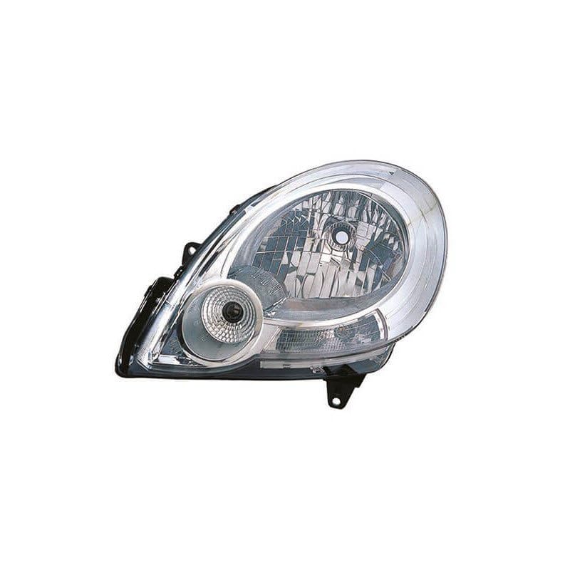 Repiauto Faro delantero izquierdo H4 cromado compatible con Renault Kangoo 2 fase 1 2008-2013