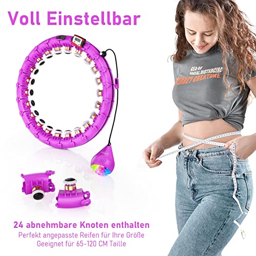 HuaMulan Smart Hula Hoop, Smart Hula Hoop Reifen Erwachsen & Anfänger, Smart Fitness Reifen mit Zähler, 24 Einstellbare… – Bild 3