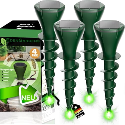 EdenGardens 4er Pack SOLAR \'MOLE Repeller Maulwurf Vertreiber bestes Mittel gegen Wühlmäuse & Maulwurf - Maulwurfschreck Maulwurf vertreiben (4er Set) EdenGardens 4er Pack SOLAR \'MOLE Repeller Maulwurf Vertreiber bestes Mittel gegen Wühlmäuse & Maulwurf - Maulwurfschreck Maulwurf vertreiben (4er Set)