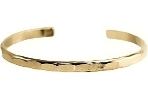 Wide Hammered Cuff Bracelet: Stunning 14k Gold Bangle with Striking Texture