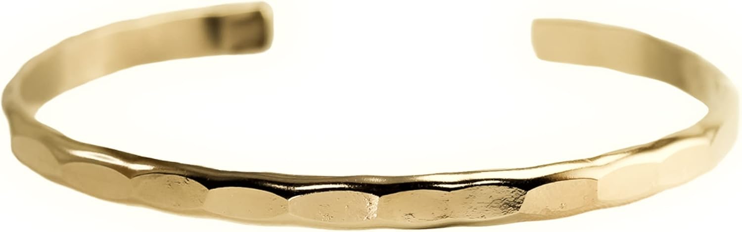 Wide Hammered Cuff Bracelet; Elegant Silver, Gold, and Rose Gold Filled Bangle with Heavily Hammered Texture; Women's Stacking Cuff by Lotus Stone Design