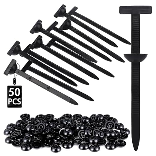 Fonixte 50 Pcs Nylon Universal Cable Tie Buckle - Upgraded Multifunctional Nylon Zip Ties with Pin & Button Design, Heavy Duty Plastic Rivet T Zip Ties Style, for Car Daily Repair