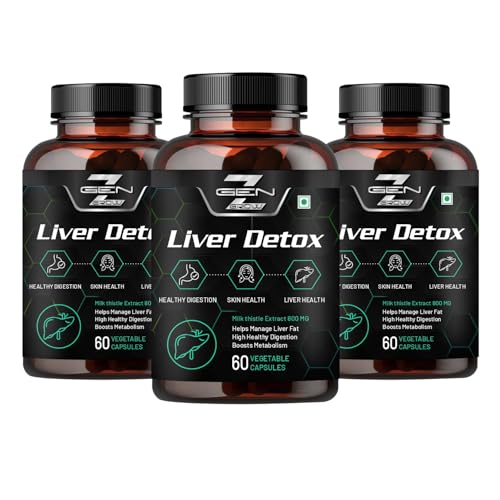 Image of Liver Detox Supplement with Milk Thistle Extract 800mg (30:1) N-Acetyl Cysteine | Beetroot (beta Vulgaris) | Support Fatty Liver and helps Detoxification & Digestion|180 Vegetable Capsule
