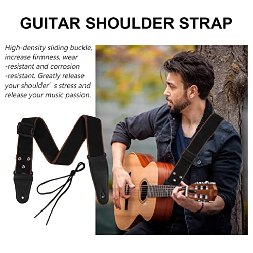 Murezima Sangle de Guitare Coton Confort en Cuir Extré - Les Beatles, Paul McCartney, John Lennon, RIngo Starr, George Harrison Murezima Sangle de Guitare Coton Confort en Cuir Extré – Image 5