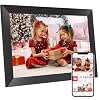 Digital Picture Frame 10.1 inch Smart Electronic Frameo Photo Frame 32GB Auto-Rotate 1280*800 HD Touch Screen, Desk or Wall Mounted, Share Photos Videos Instantly, Gifts for Mom Dad Women Men (Black)