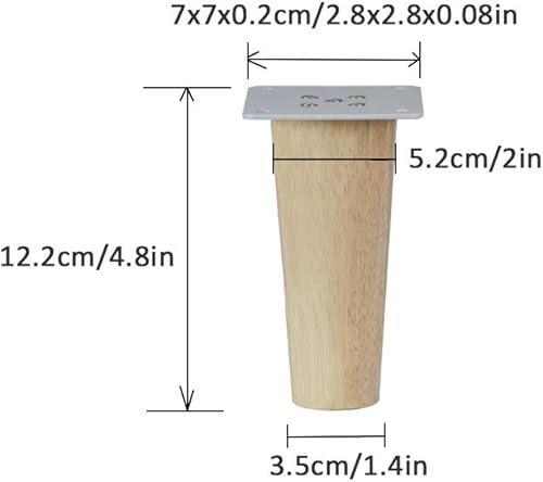 Miniatura 6 de Patas de madera de roble maciza, patas de sofá, patas de mesa de café, patas de armario, patas de repuesto cónicas para armarios de TV, mesas de