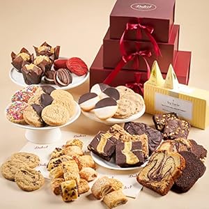 Dulcet Gift Baskets Ultimate Baked Pastry and Tea Party Gift Tower Baskets, Tea. Gift Idea for Doctors Office. Holidays, Birthday, Sympathy, Get Well or Family.