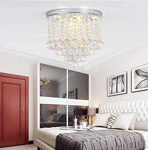 Junhong-Flush-Mount-Ceiling-Light-LED-3-Brightness-K9-Crystal-Chandelier-Pendant-Light-Apply-to-Living-RoomCorridorAisle-Lightswith-LED-Bulbs-D138-x-H11-D35cm-x-H28cm