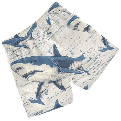 Pigsaly Boys Swim Trunks Vintage Shark Boys Board Shorts Swimsuit Swimwear Summer Bathing Suit 4T2