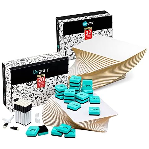 20 Pack Dry Erase Lapboards Set & 32 Small White Boards Cover