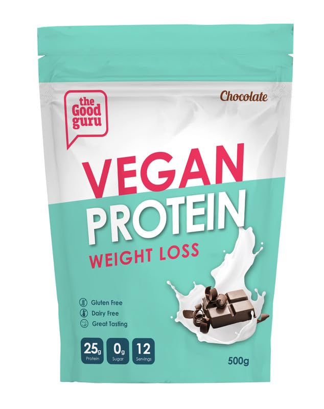 The Good GuruVegan Weight Loss Powder Chocolate 500g - 12 Servings Plant-Based Protein Shake | Natural Vegan Protein | Gluten Free