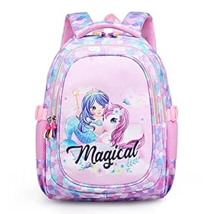 kids backpack 16 “multi-function large capacity backpack cute lightweight children’s backpack with bottle side pocket adjustable padded shoulder strap leisure backpack