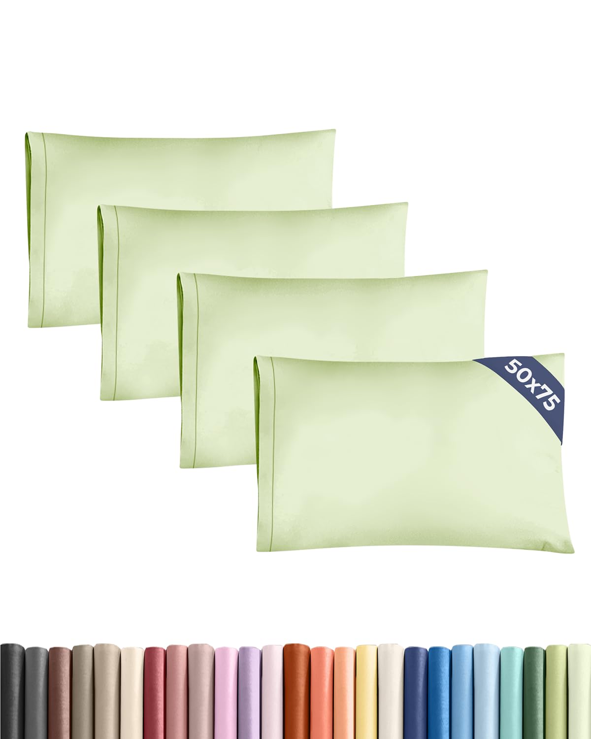 CGK 4 Pack Standard Size Light Sage Green Pillow Cases 50x75 cm with Envelope Closure - Brushed Microfiber - Soft, Wrinkle & Fade Resistant - Breathable, Hypoallergenic & OEKO-TEX Certified โ image 1