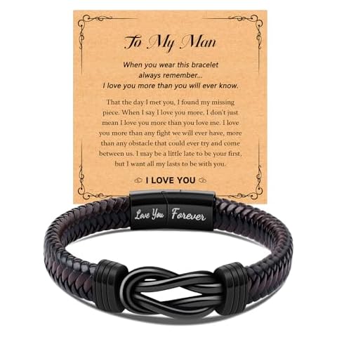 CheersLife Knot Leather Bracelet for Men Cover