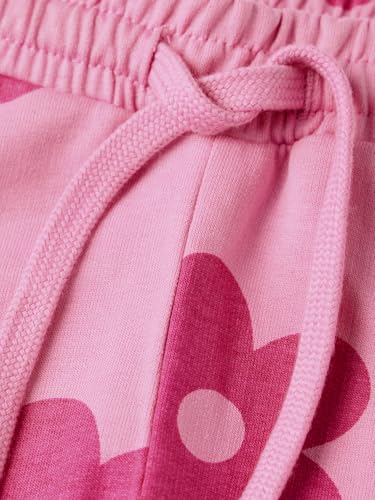 Image of The Souled Store Pink Flora Girls Drawstringed Pink Regular Fit Cotton Joggers (2-8 Yrs)