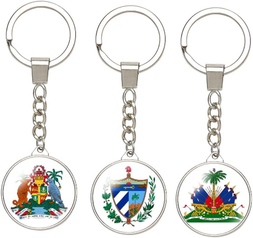 World Most Countries Coat of Arms National Emblem Keyring Key Chain Double Sided Printing Alloy Keychain image 5