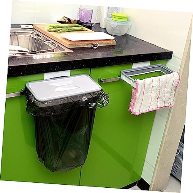 Cabilock Hanging Trash Bag Holder Multifunctional Over-cabinet Trash Rack for Kitchen Laundry and Bathroom Plastic Storage for Easy Installation and Space-saving Design
