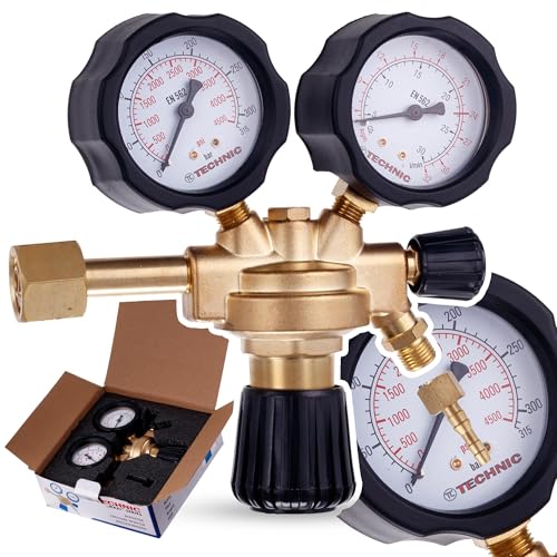 Riduttore di pressione del gas universale per argon e CO2 – ideale per saldatura TIG, MIG, MAG e per l'apporto di CO2 negli acquari. Controllo preciso della pressione del gas per applicazioni professionali.