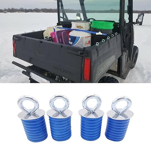 Motobiker Atv Tie Down Anchors, 4 Pcs 1” Atv Utv Tie Down Anchors Suitable For Polaris Lock & Ride Rzr(Up To 2020) 900 1000 / Sportsman/Ace - Not Fit Ranger Or General (Blue) #TOP3