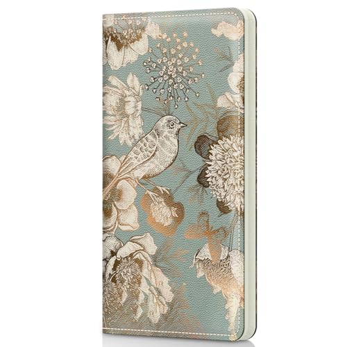 Pisypox Checkbook Cover for Personal Checkbook，Patterned Pu Leather check book covers for women and men，with Pen Holder & Built-in Clear Plastic Divider for Duplicate Checks