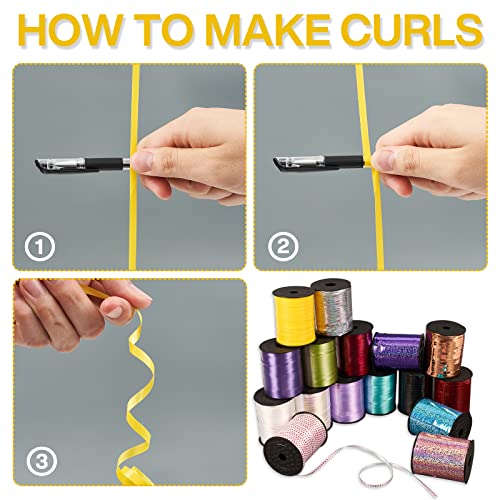 Image of PartyWoo Yellow Ribbon - 500 Yard Curling Ribbon for Crafts, Balloon String, Gift Wrapping, Florist Flowers (1 Roll)