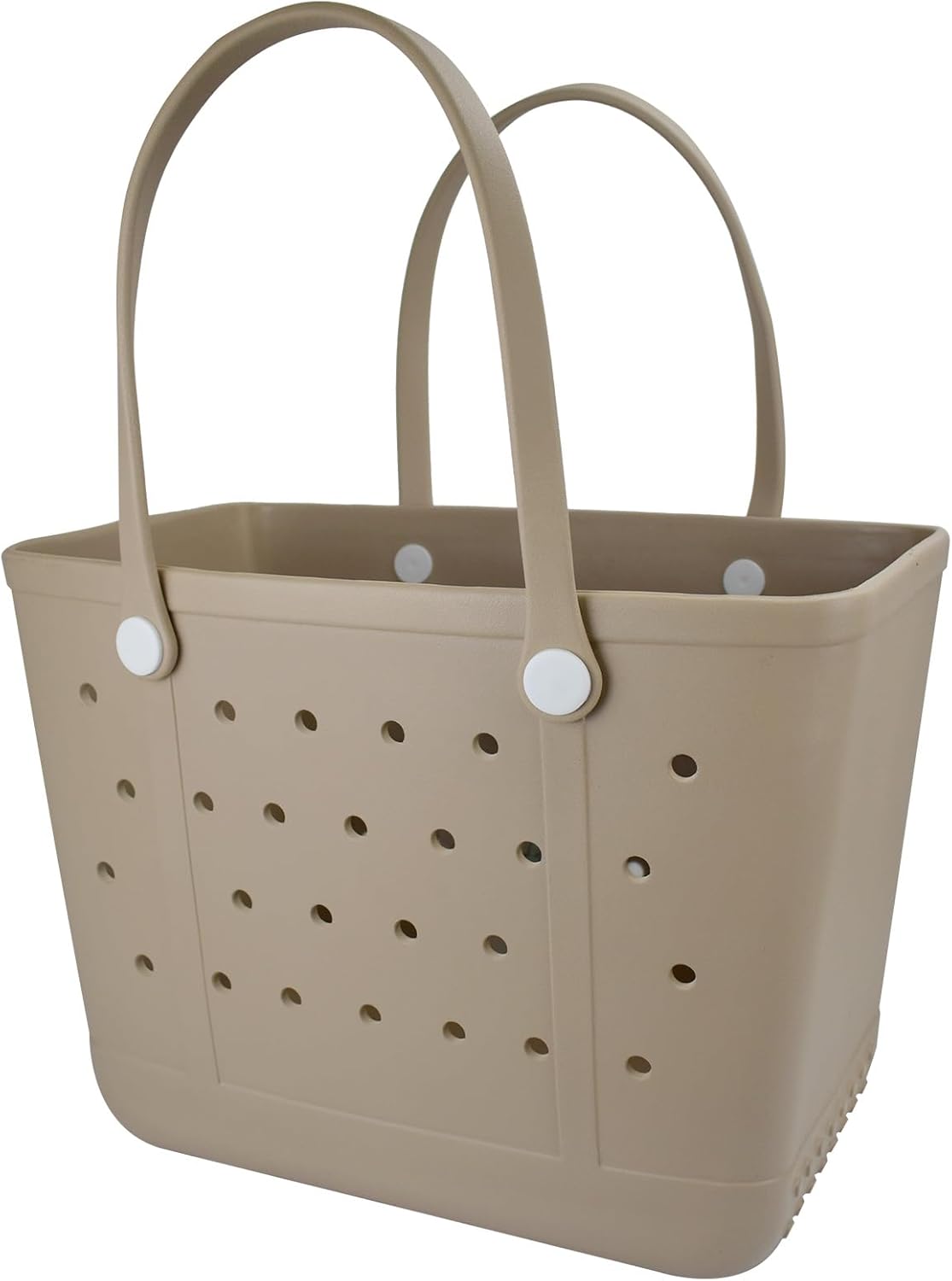 Beach Tote Bag for Women, Rubber Beach Bag Waterproof Sandproof, Extra Large EVA Tote Bag Boat Bag Apricot