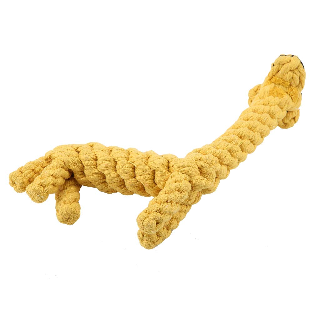 DERCLIVE Lindo Perro Juguete para Masticar Cuerda de Algodón Resistente a Las Mordeduras Diseño de Jirafa Regalos de Limpieza para Mascotas