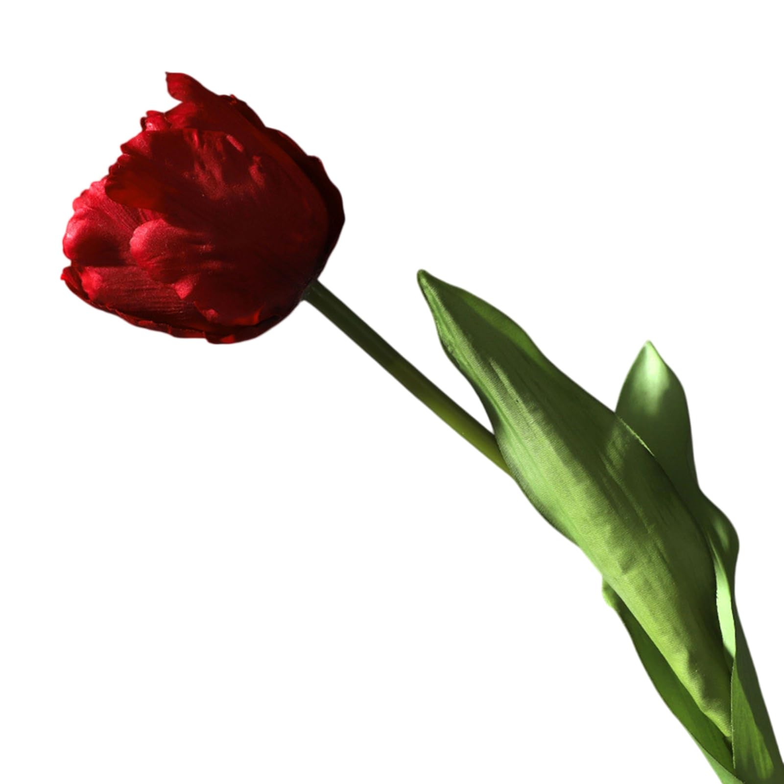 Virelynx Artificial Tulip Flowers – Real Touch Long Stem Tulip Bouquet with Leaves, Wedding Bouquet Spring Floral Arrangement Home Table